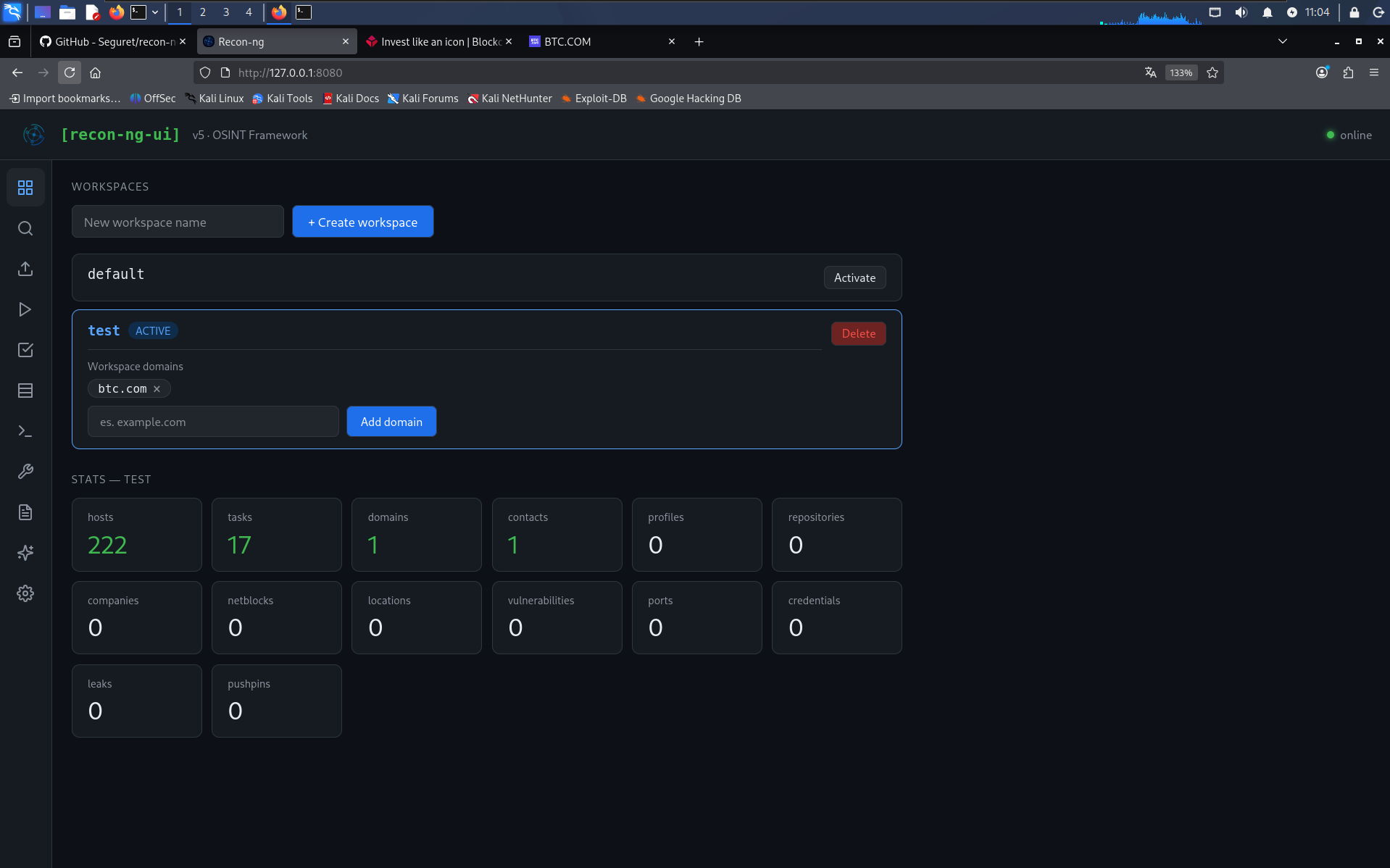 Recon-ng UI with AI Models | Next-Gen Recon Automation