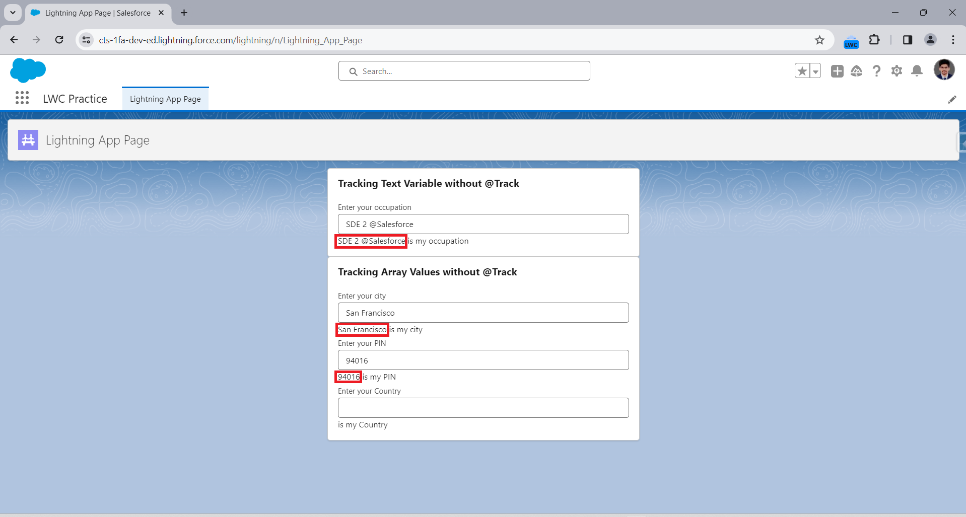 How to made system track the object properties & update when changes without using @track decorator?
