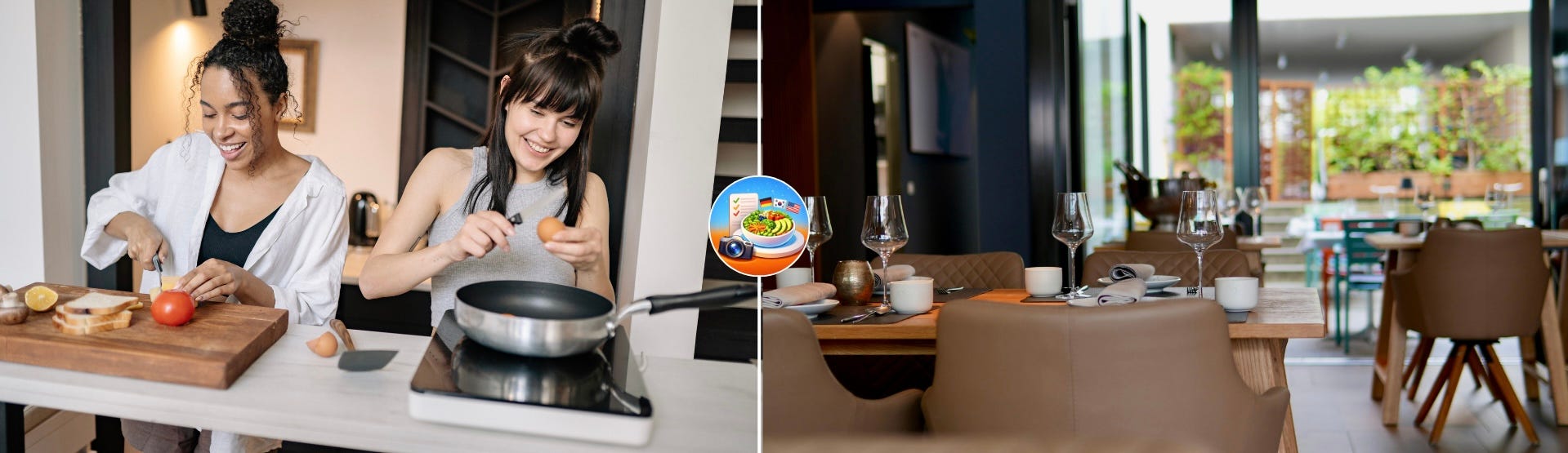 Do you cook less and eat out more when traveling? Or the opposite?