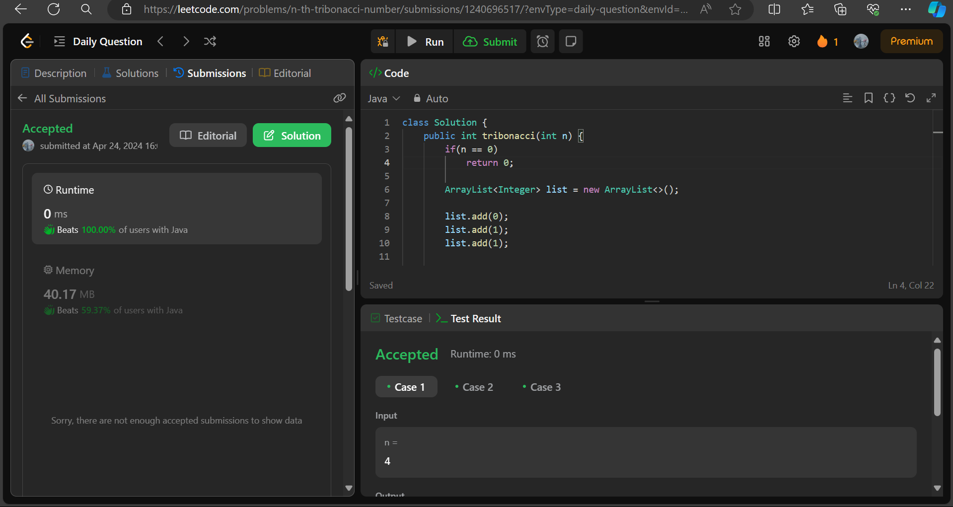 LeetCode Problem no. 1137