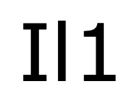 I, l and 1 in Verdana are all unique shapes