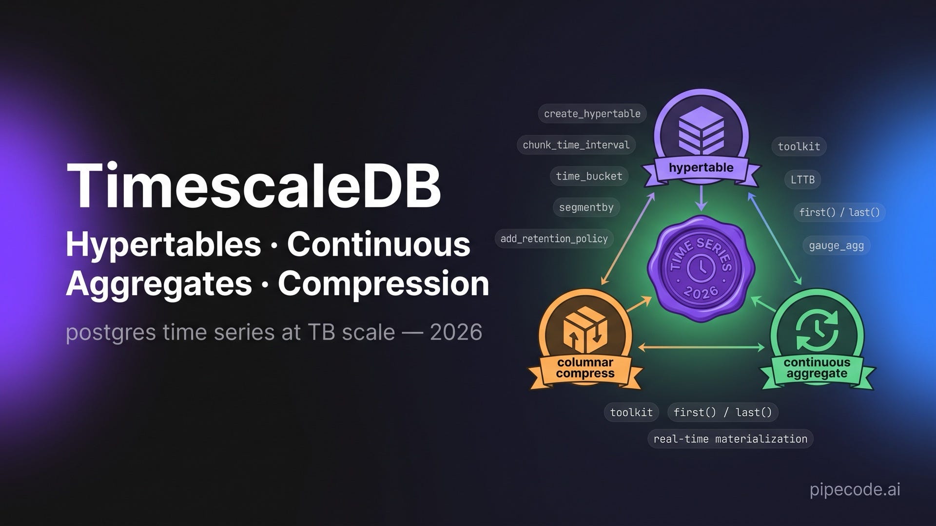 TimescaleDB for Data Engineering: Hypertables, Continuous Aggregates & Compression
