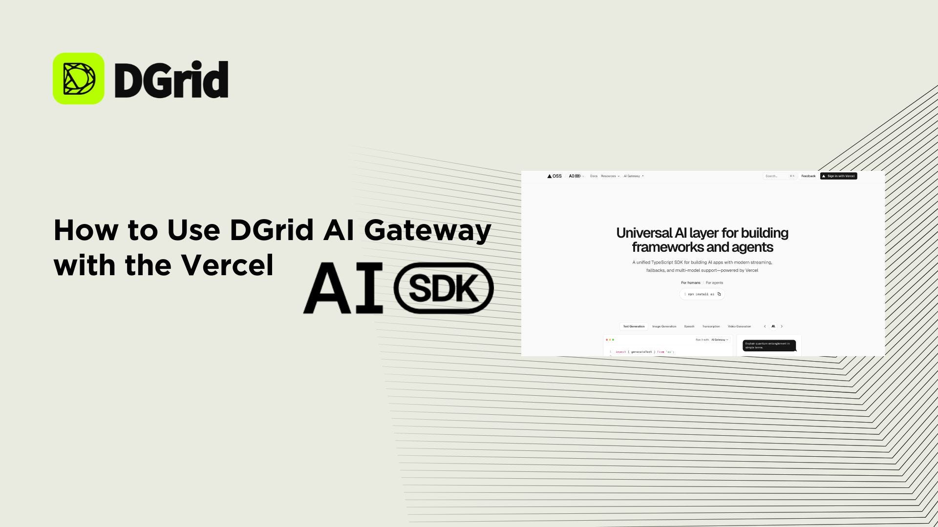 How to Use DGrid AI Gateway with the Vercel AI SDK