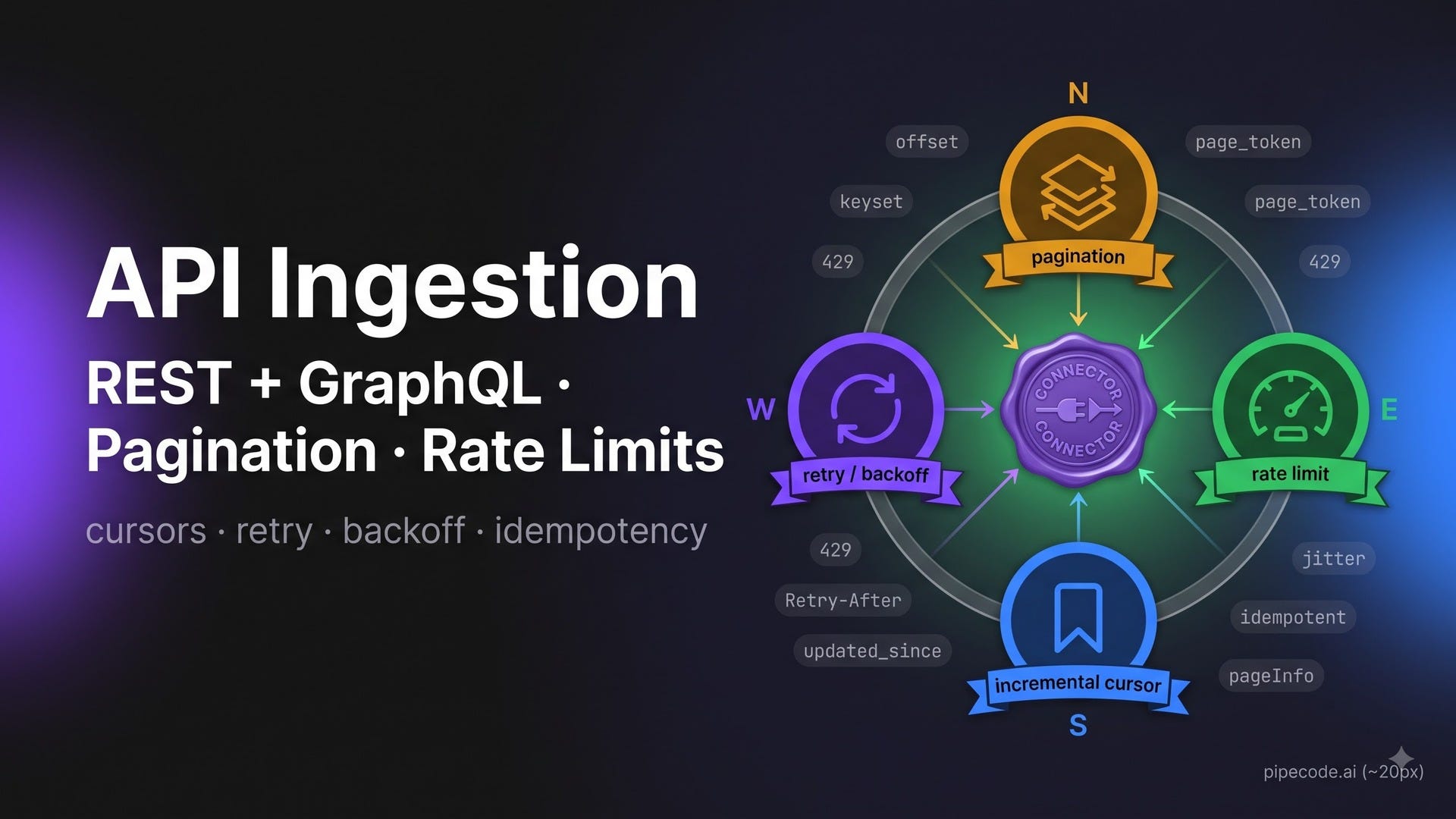 REST & GraphQL API Ingestion: Pagination, Rate Limits, Incremental Cursors & Retry/Backoff