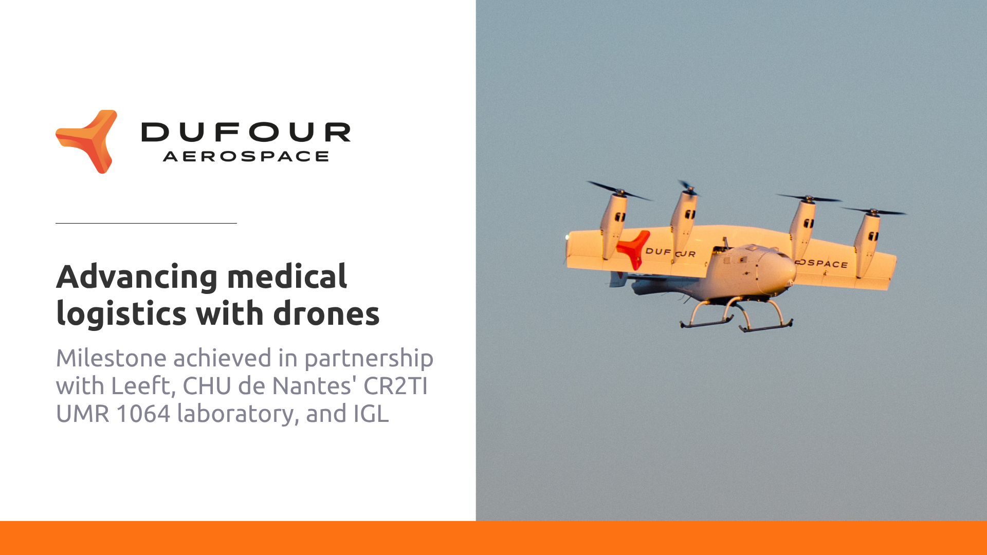 Dufour Aerospace supports first medical graft transport by drone in Fr