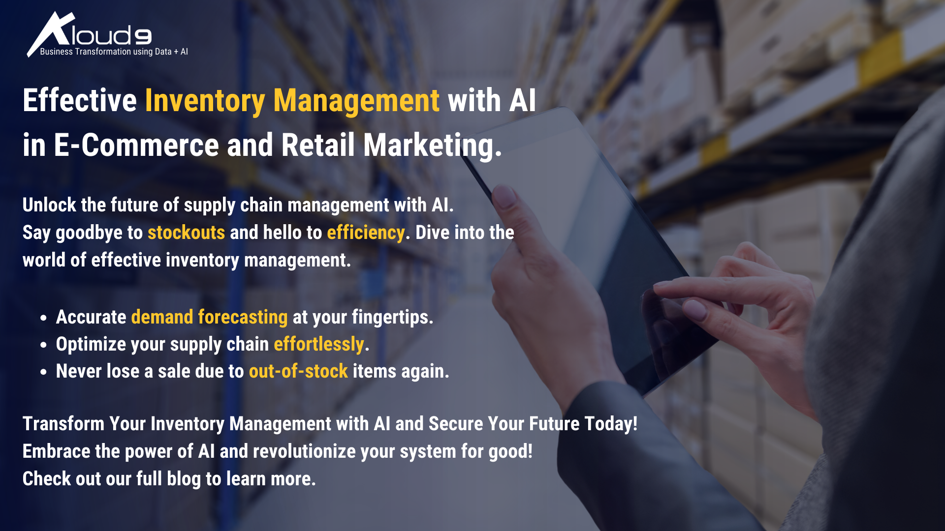 Learn how AI is helping in Effective Inventory Management in E-Commerce and Retail Marketing.