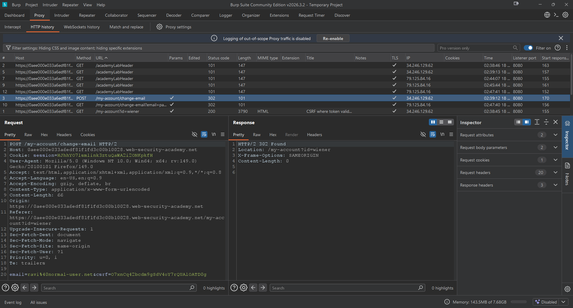 Day 5 — CSRF Token Bypass using GET Request