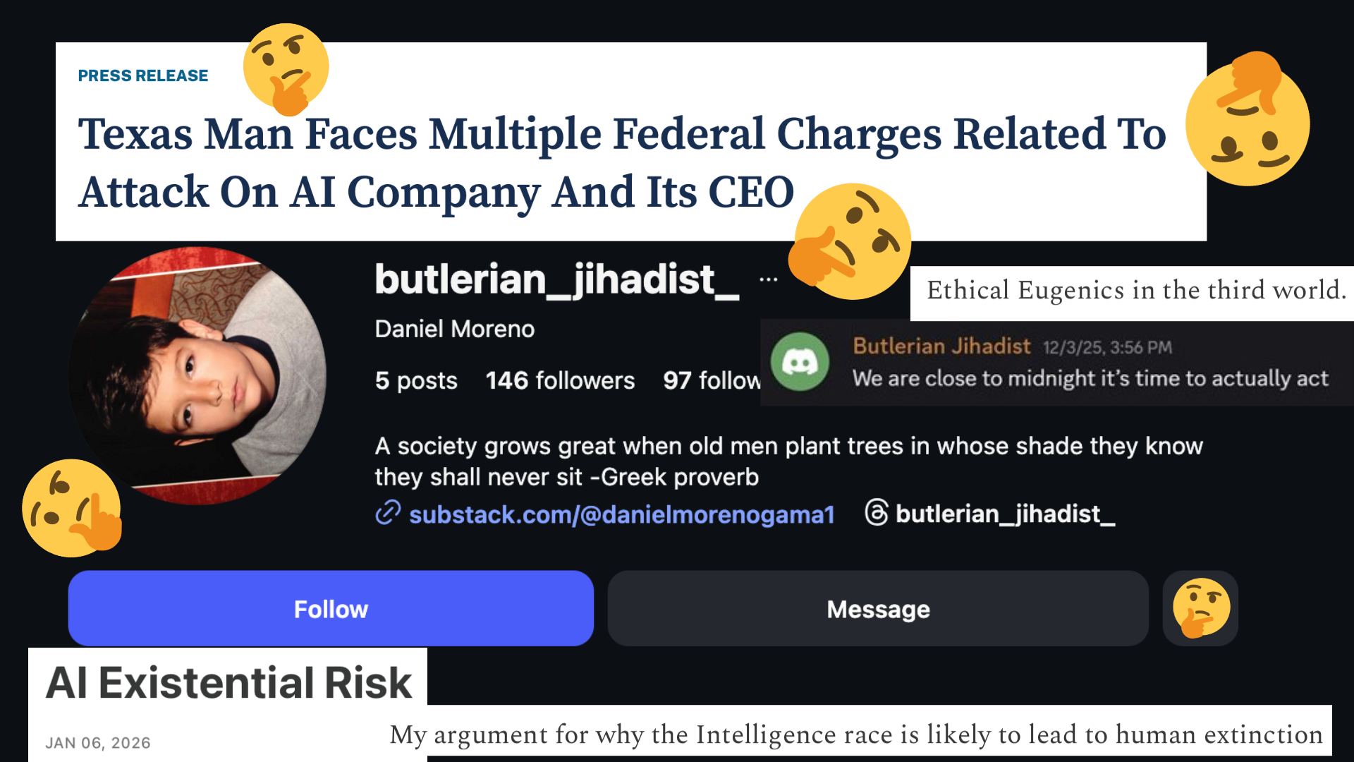 Suspect in Molotov attack on Sam Altman is a eugenicist who believes AI will end the world