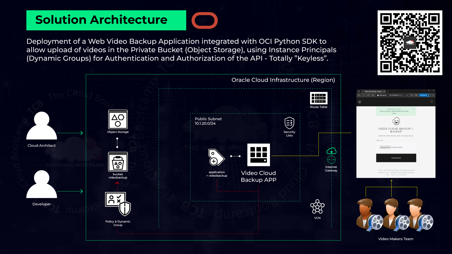 Implementing a Keyless Web Video Backup Solution with OCI Python SDK: Secure Upload to Private…