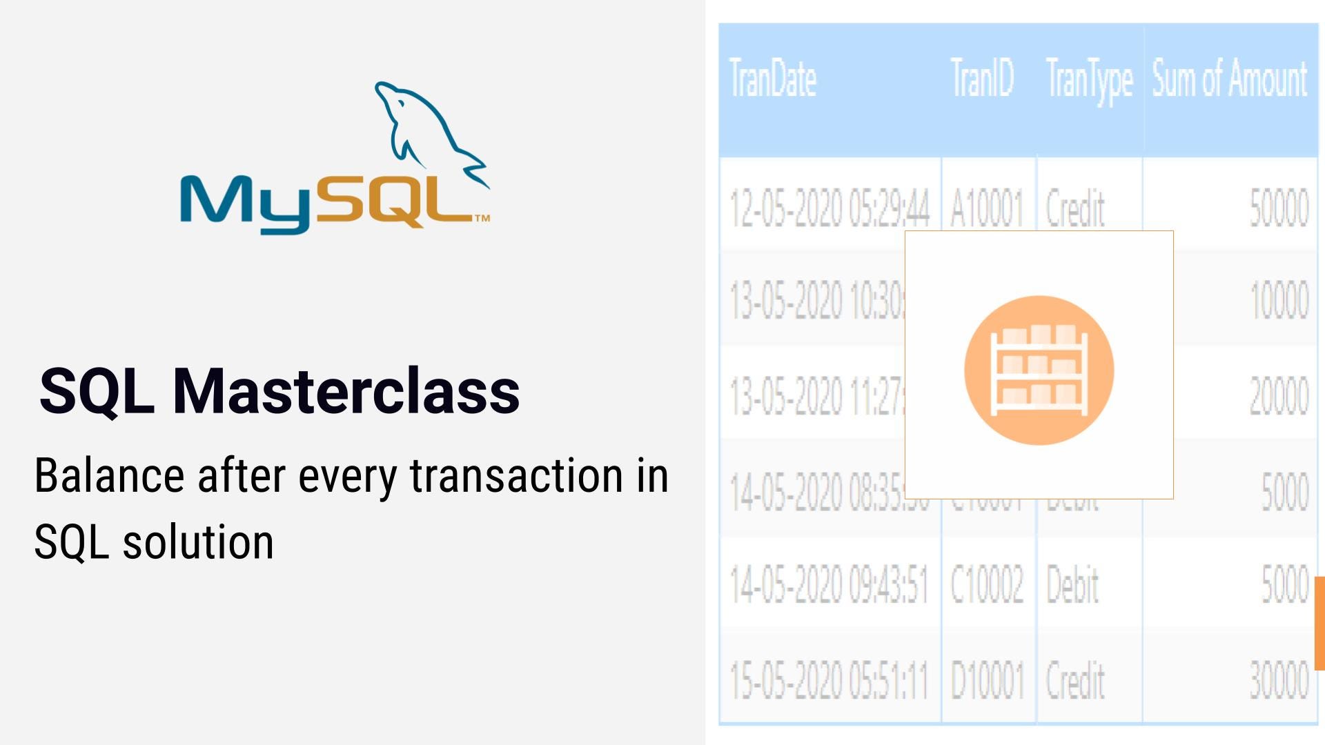 Balance after every transaction in SQL solution