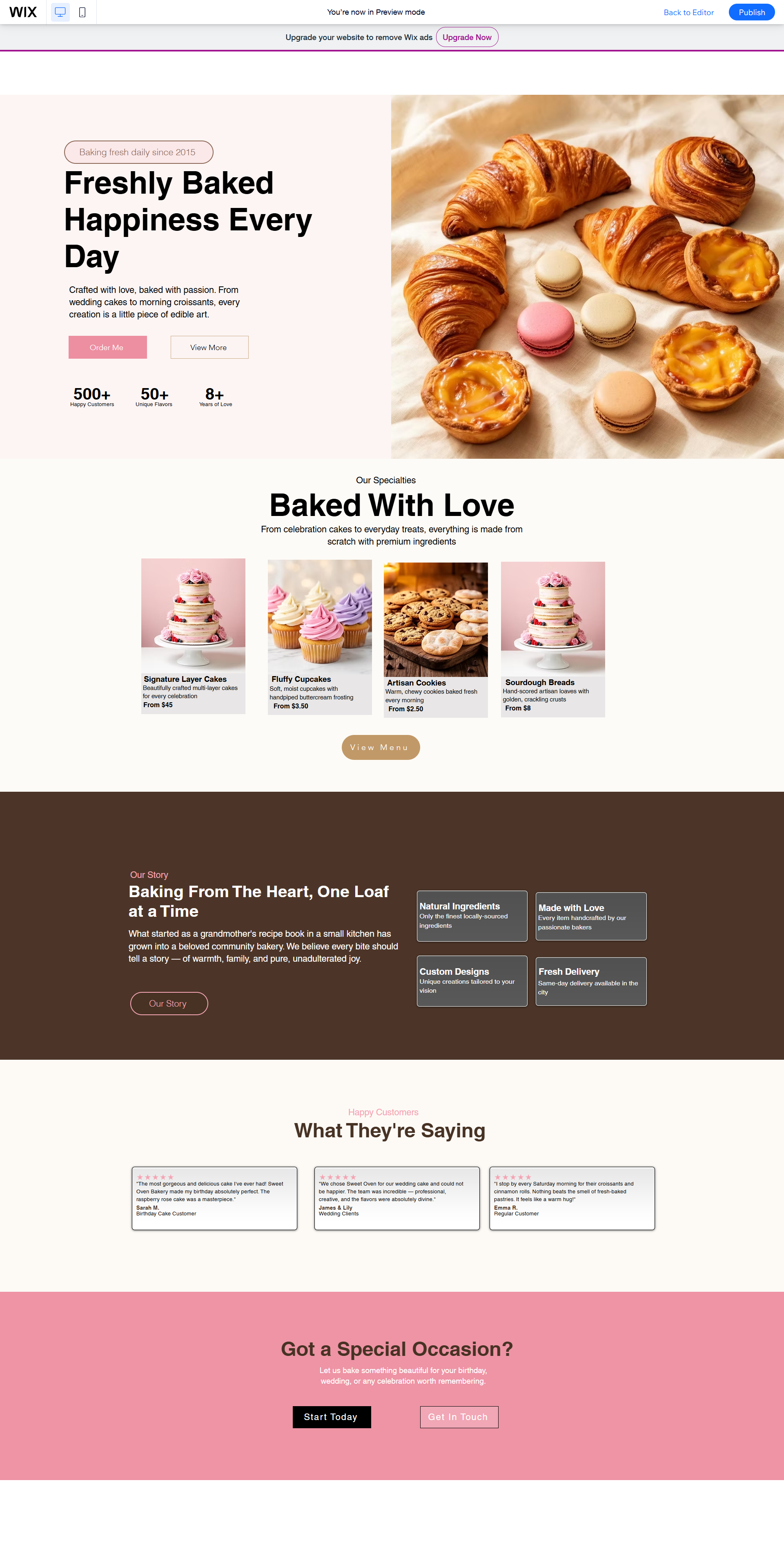 From Procrastination to Pixels: Designing a Warm Bakery Website Experience