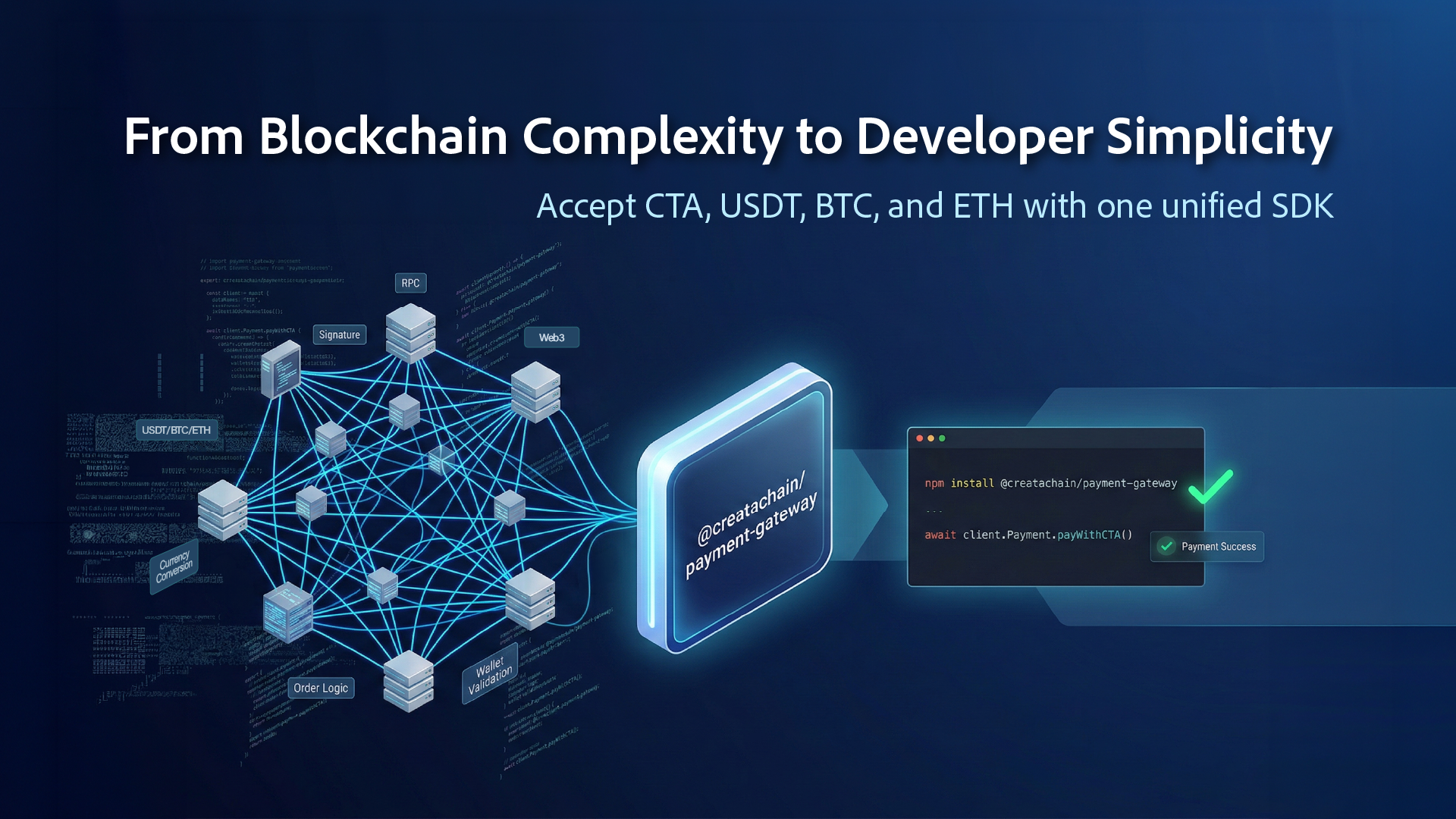 Integrating Crypto Payments Made Easy: @creatachain/payment-gateway npm Package Guide