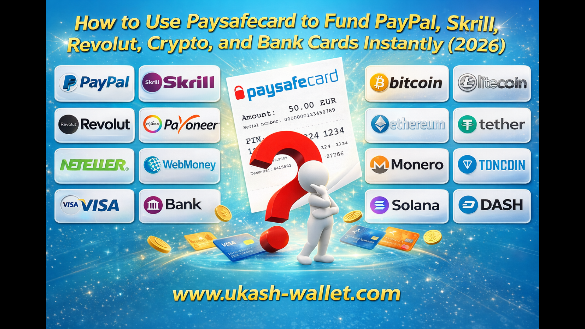 How to Convert Paysafecard to PayPal, Revolut, Visa, BTC, ETH, USDT, or SOL Instantly — Guide 2026