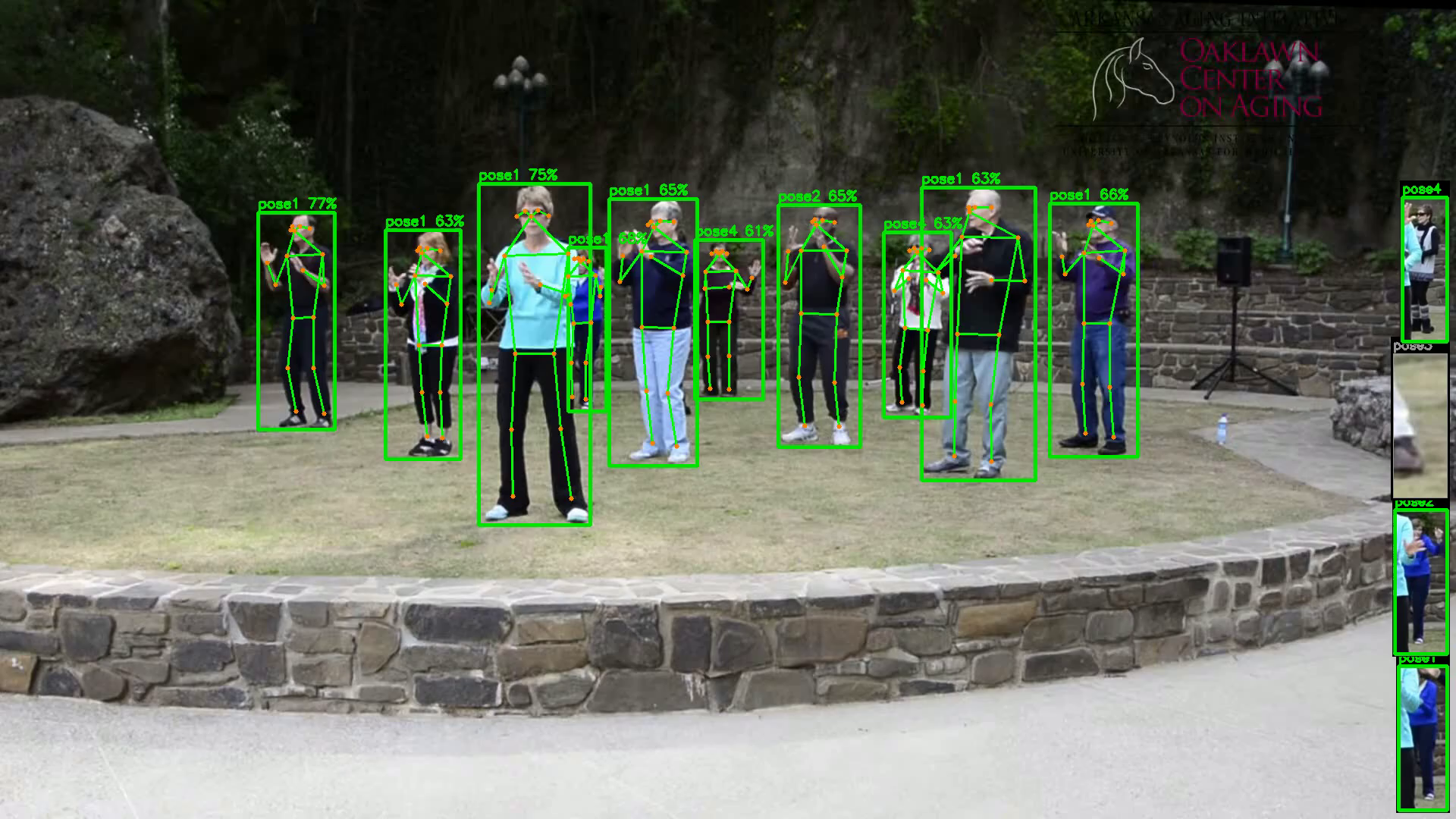 Finding one pose in a crowd — detection and matching, split, at 0.16 ms/person