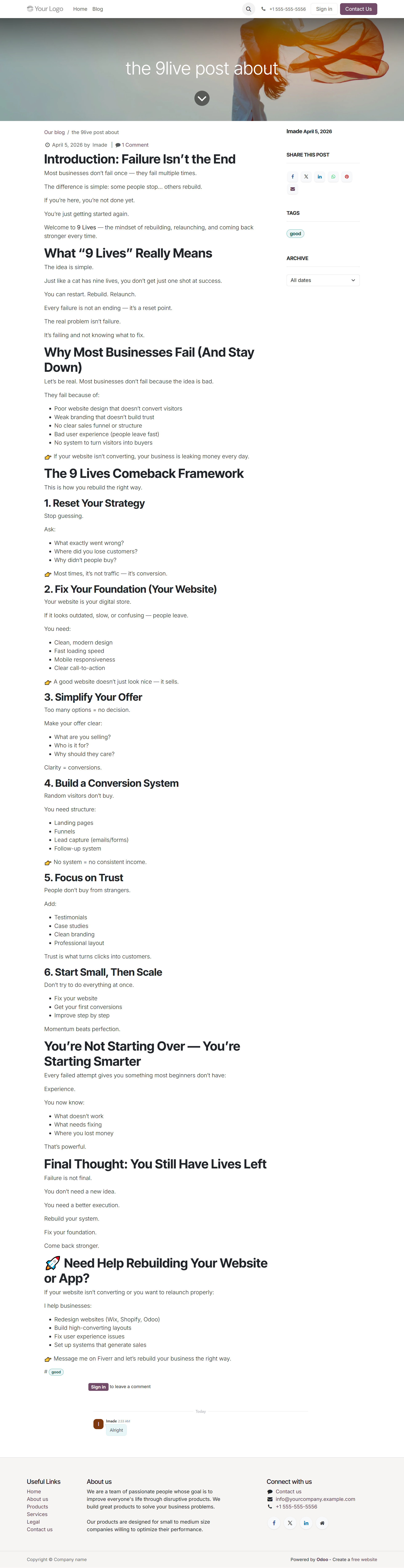How I Designed a Clean Blog Layout Using Odoo (That Actually Keeps Users Reading)