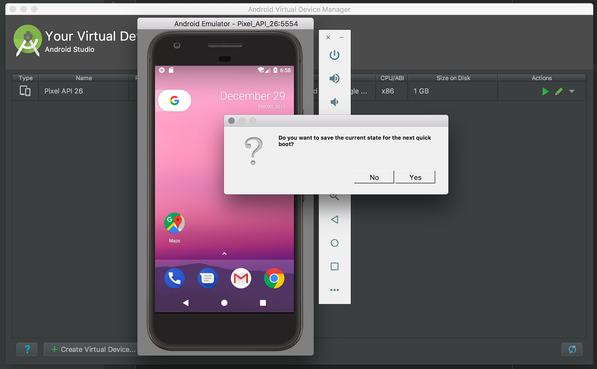 android phones emulator on mac