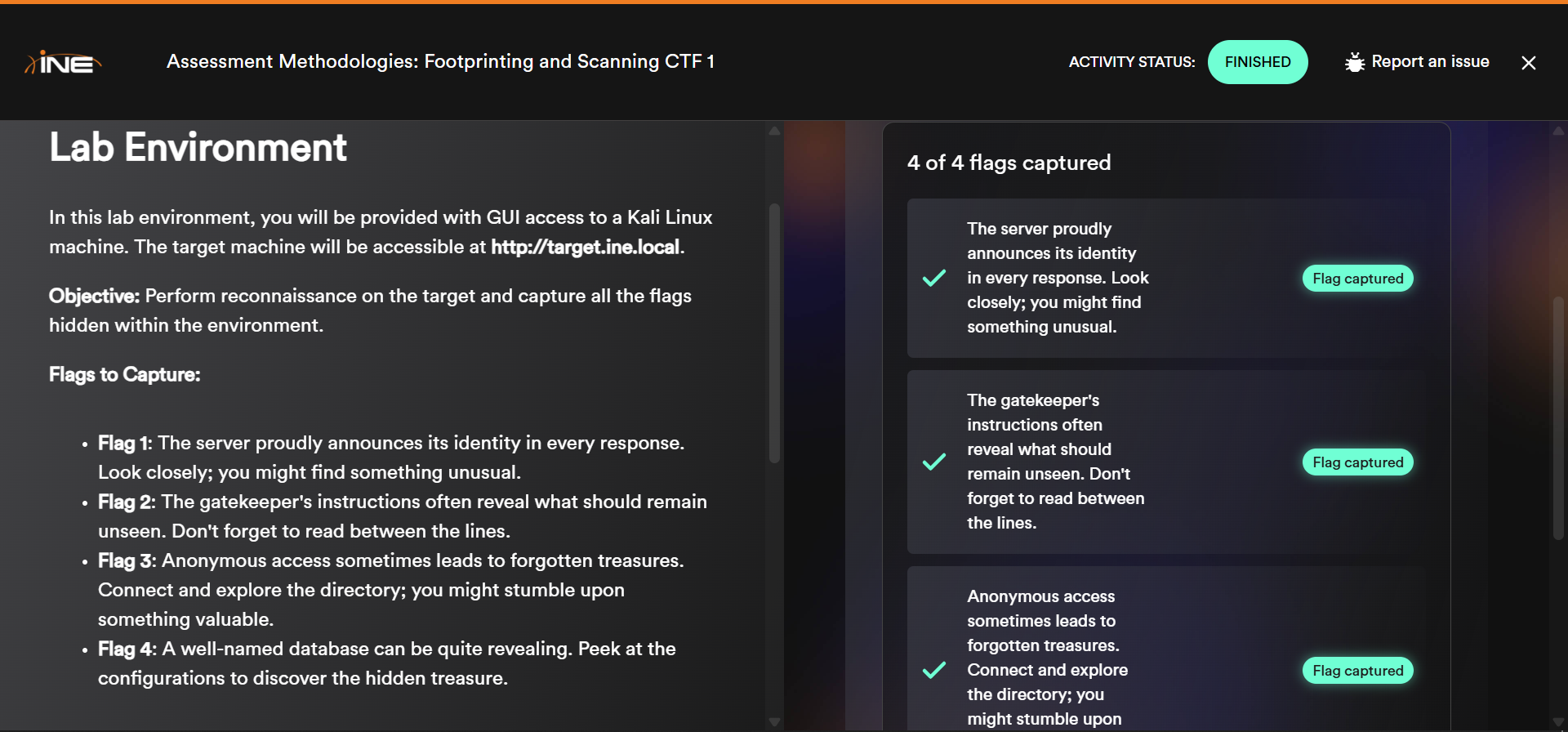 Assessment Methodologies: Footprinting and Scanning CTF 1