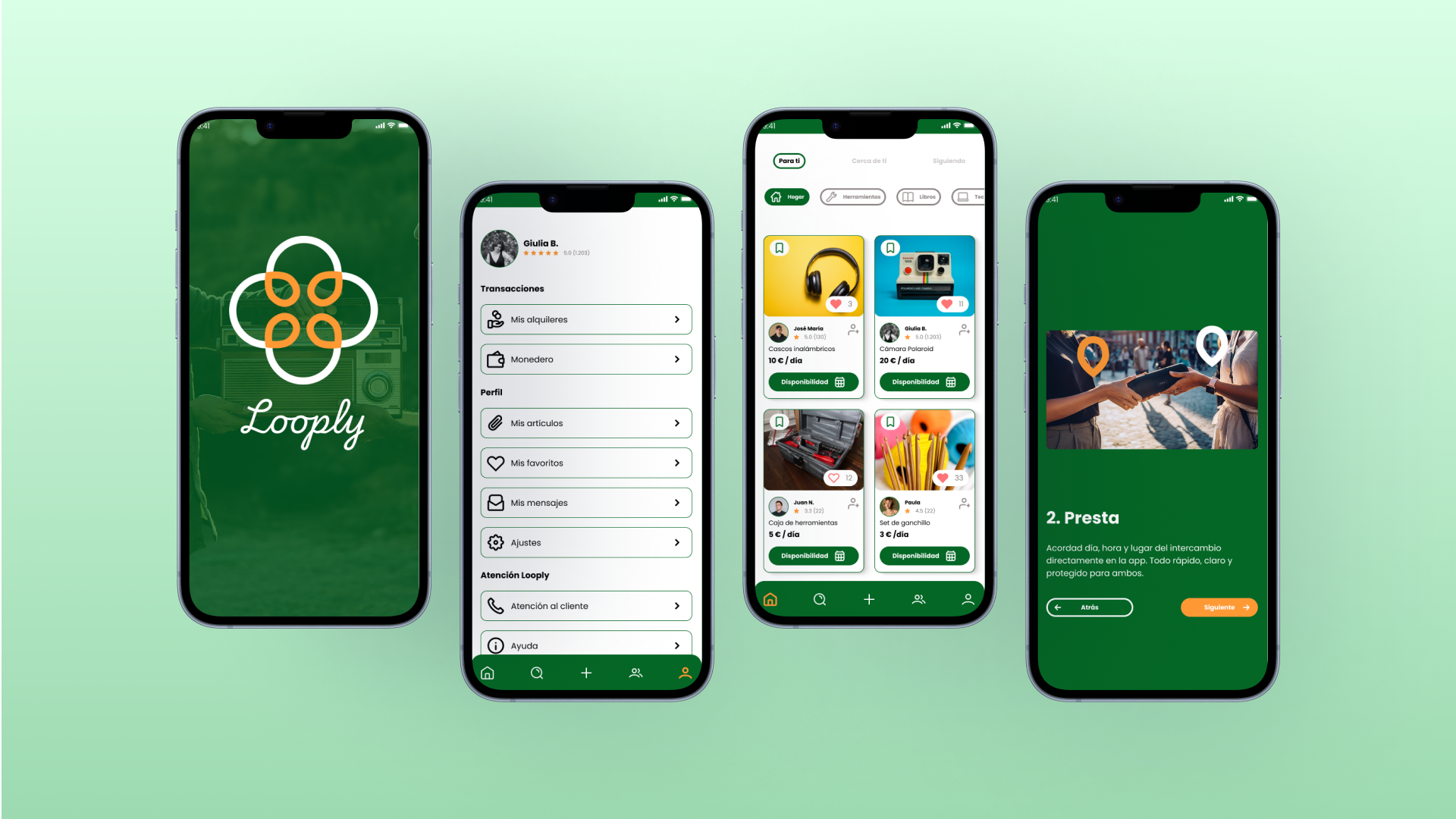 Looply: App de alquiler de objetos