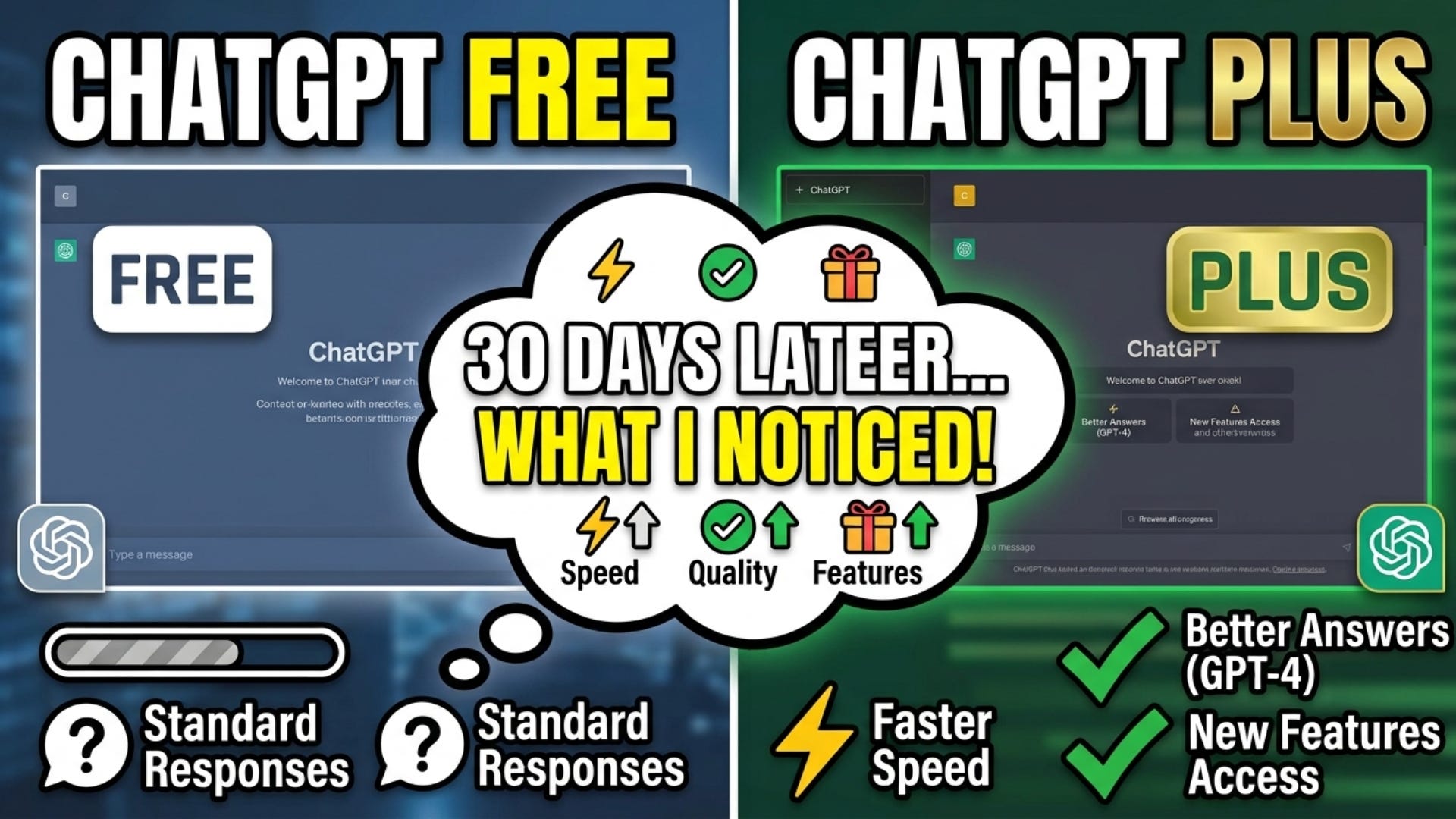I Tried ChatGPT Free vs Plus for 30 Days — Here’s What I Actually Noticed