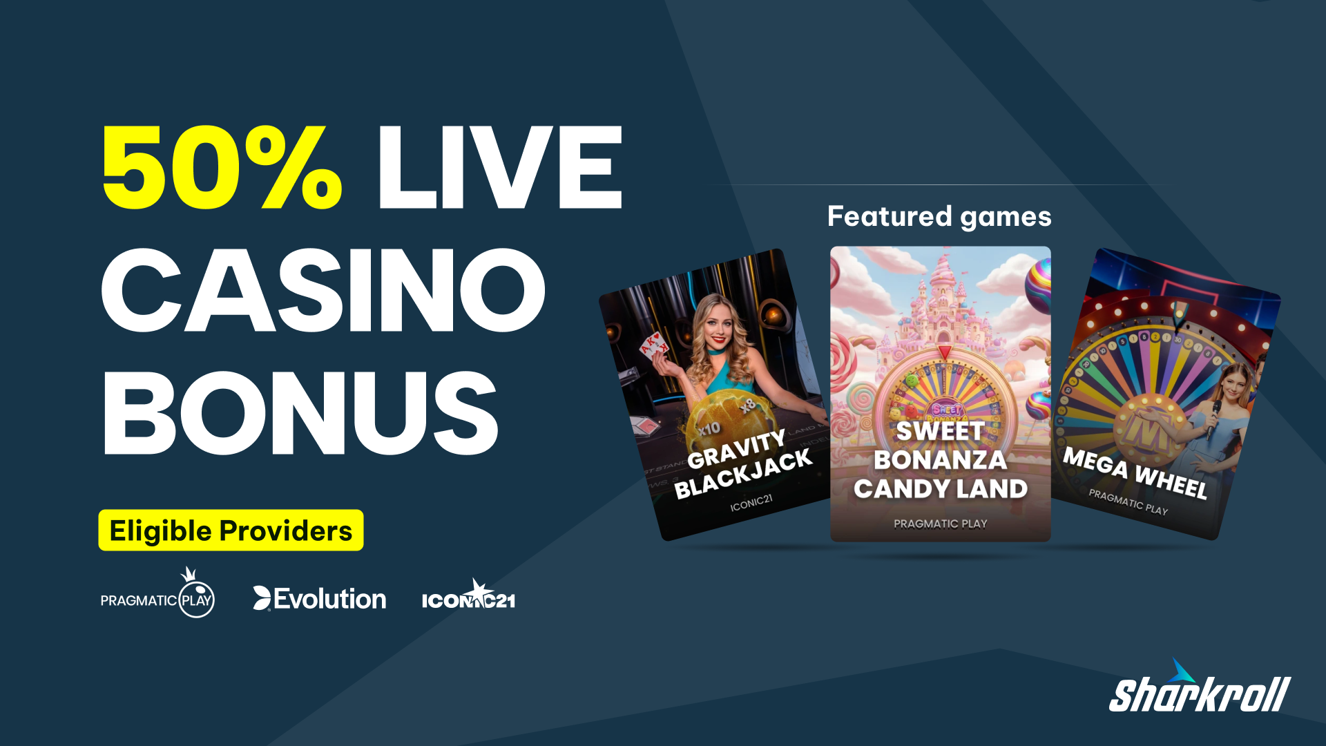 Experience Real-Time Thrills with Sharkroll’s New 50% Live Casino Bonus