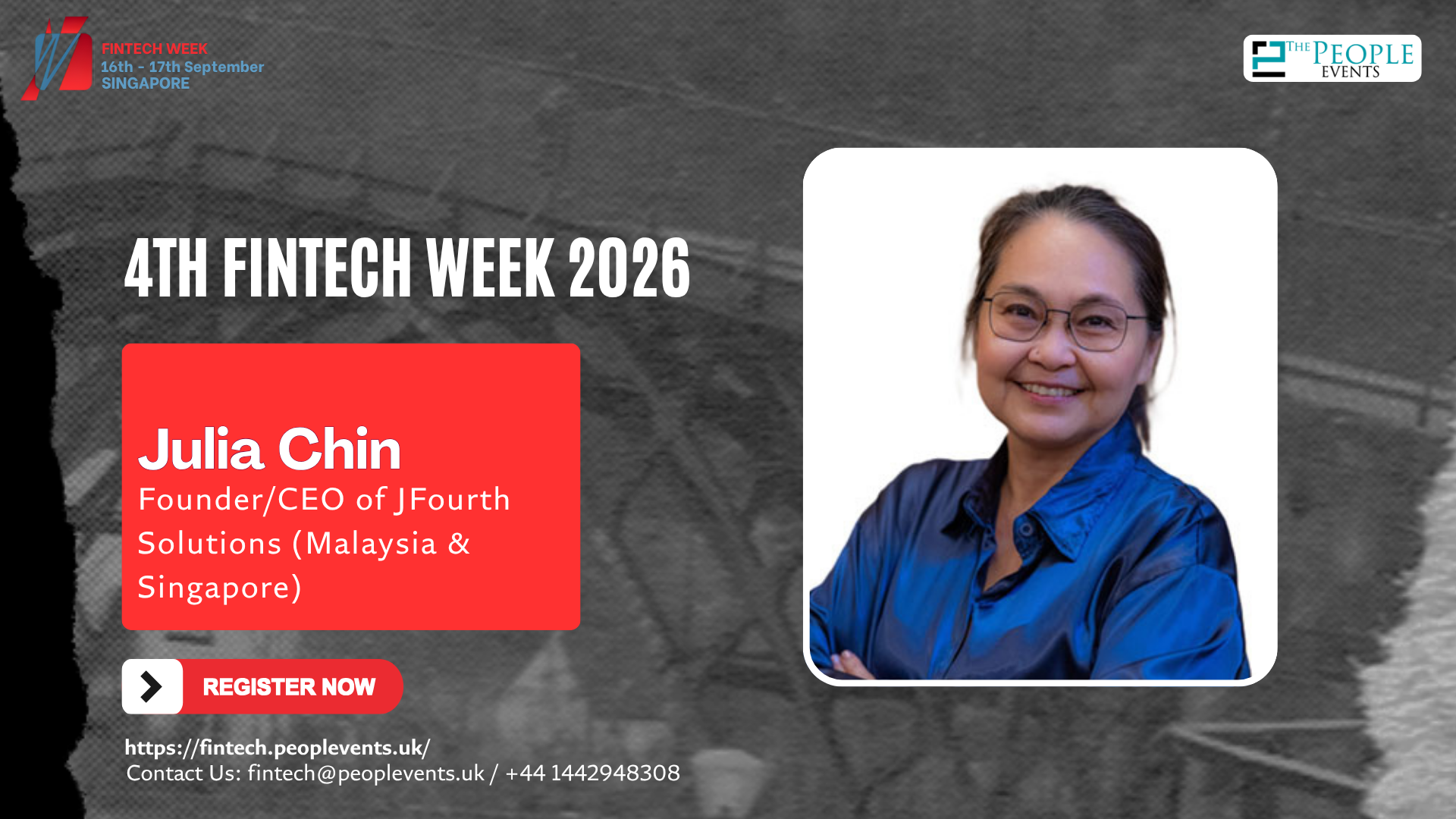 Julia Chin Recognized as a Featured Industry Leader at Fintech Week 2026 Singapore