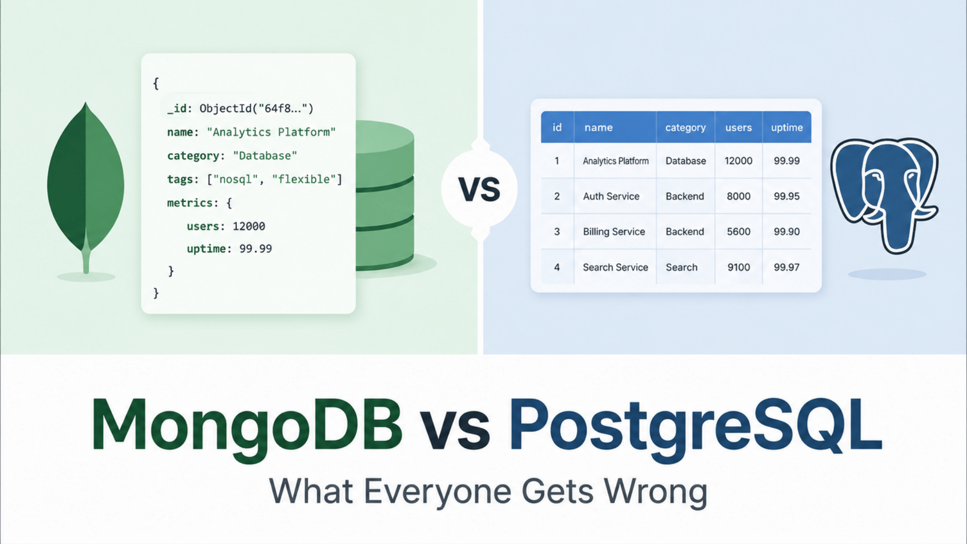 MongoDB vs PostgreSQL: The Arguments Everyone Gets Wrong