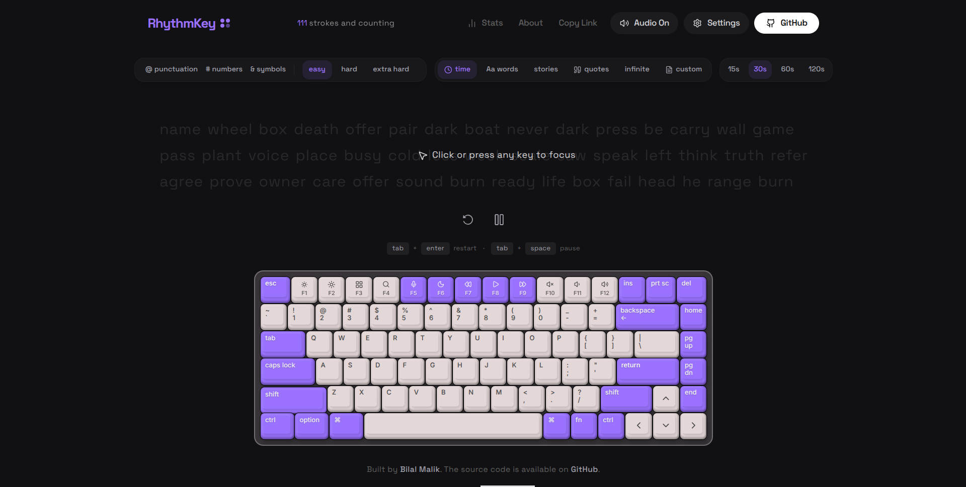 Building RhythmKey: A Modern Typing Test with React, Tailwind, and Real‑time Stats