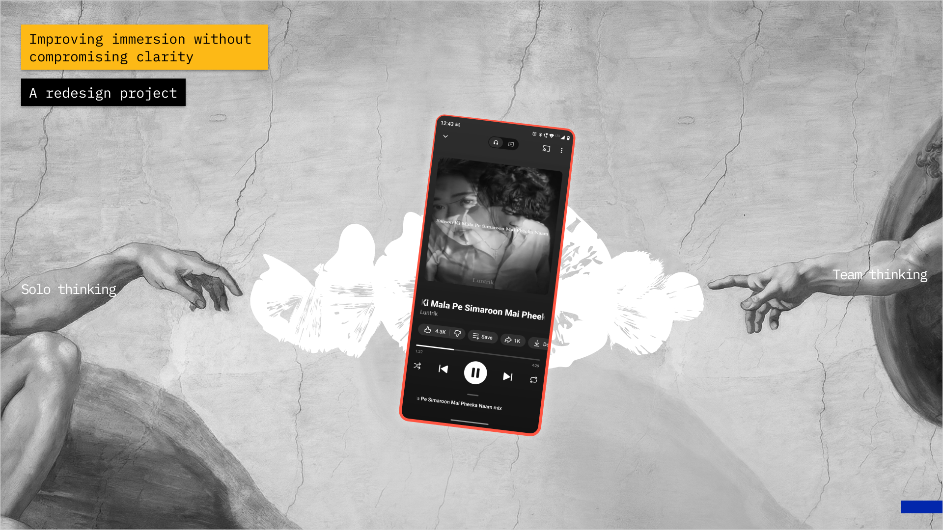 A redesign exploration of YouTube Music’s playback experience that later aligned with a real…
