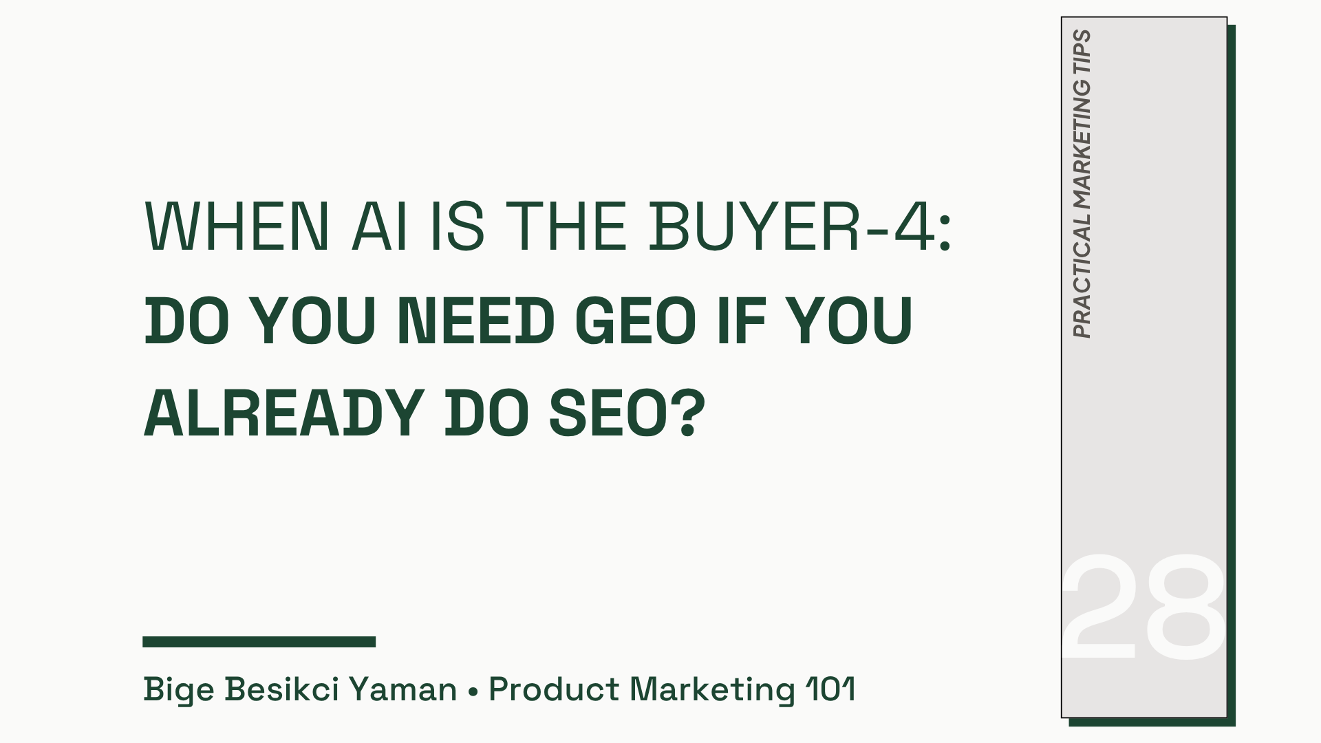 When AI Is the Buyer Part 4: Do You Need GEO If You Already Do SEO?