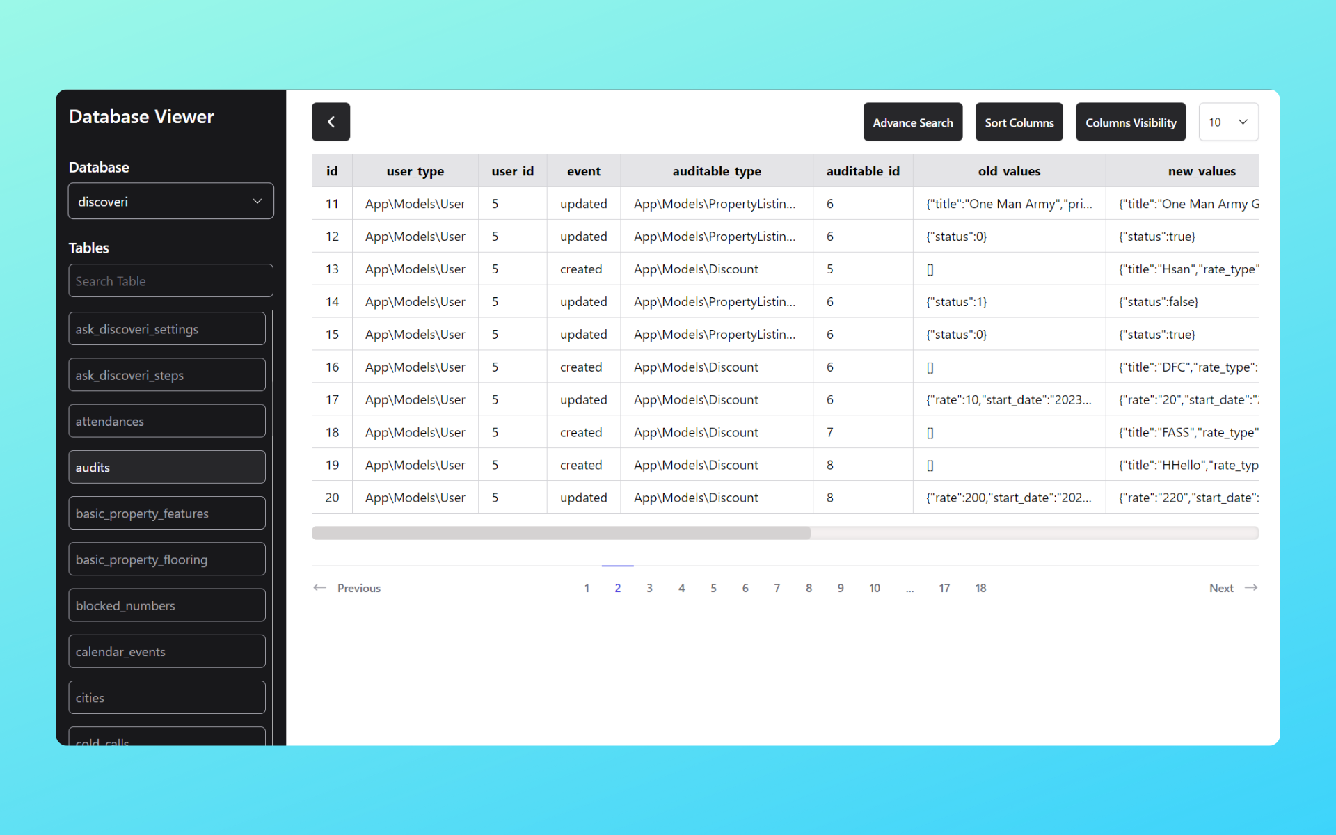 Laravel Database Viewer Package
