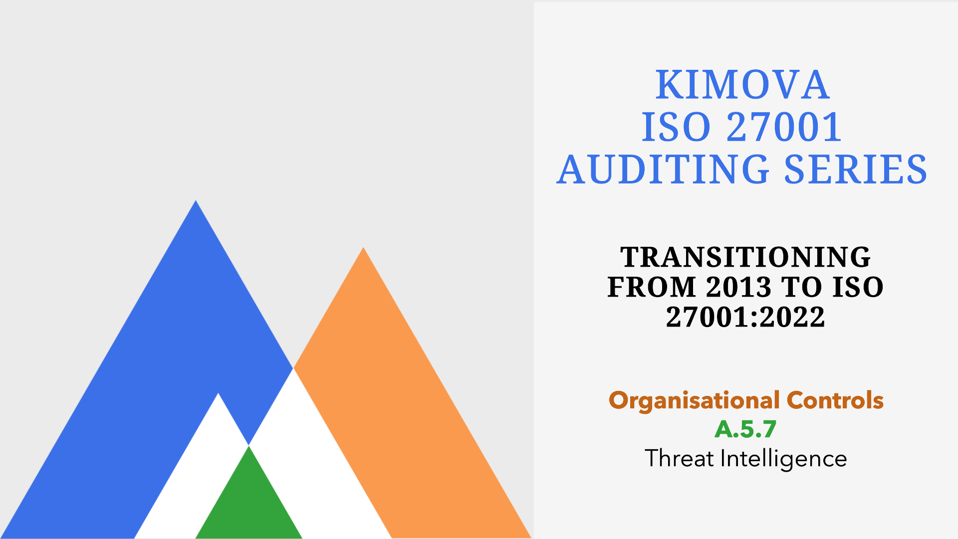 Kimova.AI ISO 27001 Auditing Series: Changes in Organisational Control A.5.7