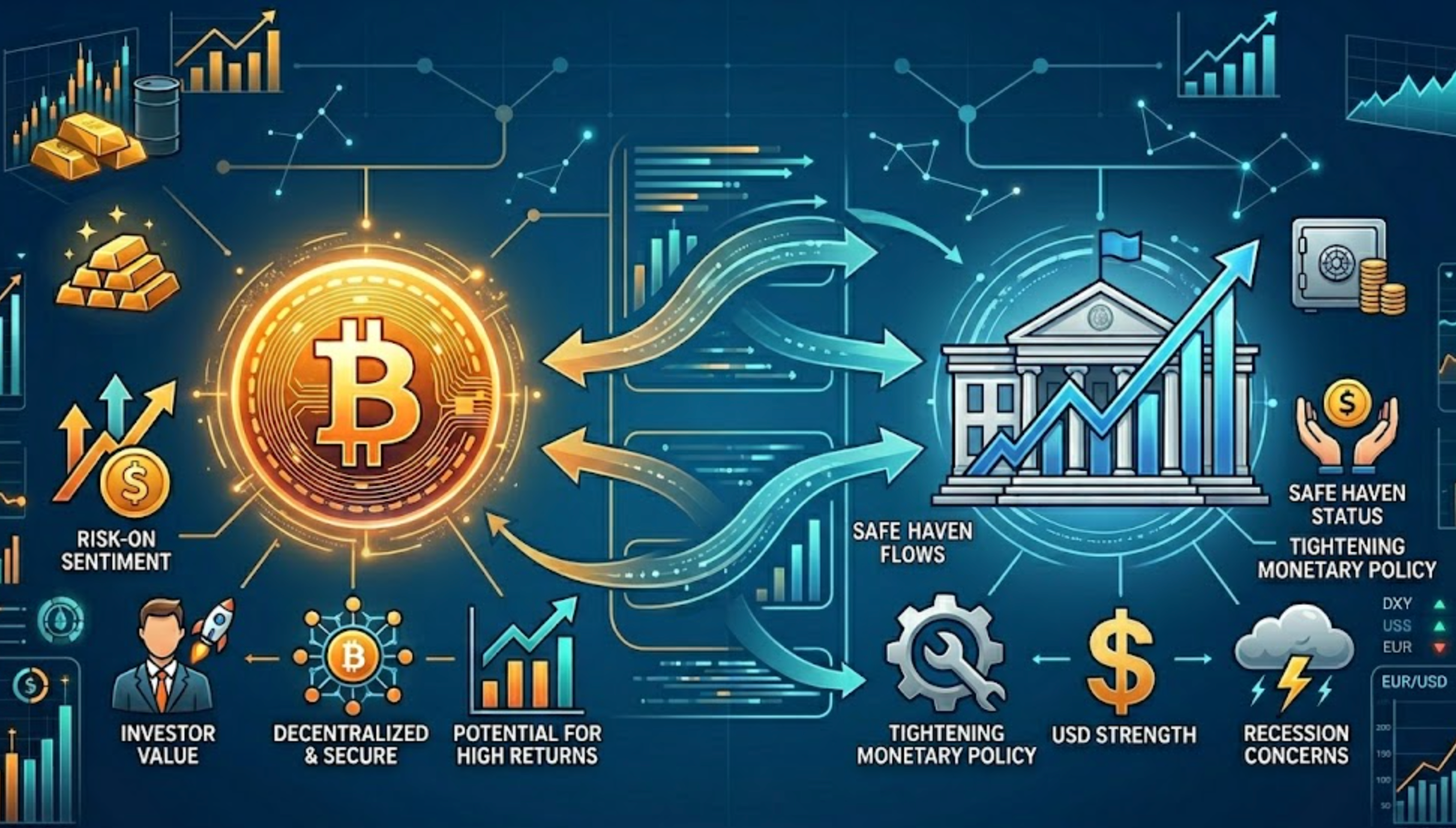 TradexRank — Macro Signals & Crypto Dynamics: Rising Treasury Yields Impacting Bitcoin Range