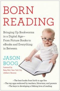 Cover of Born Reading shows a young child reading an open book