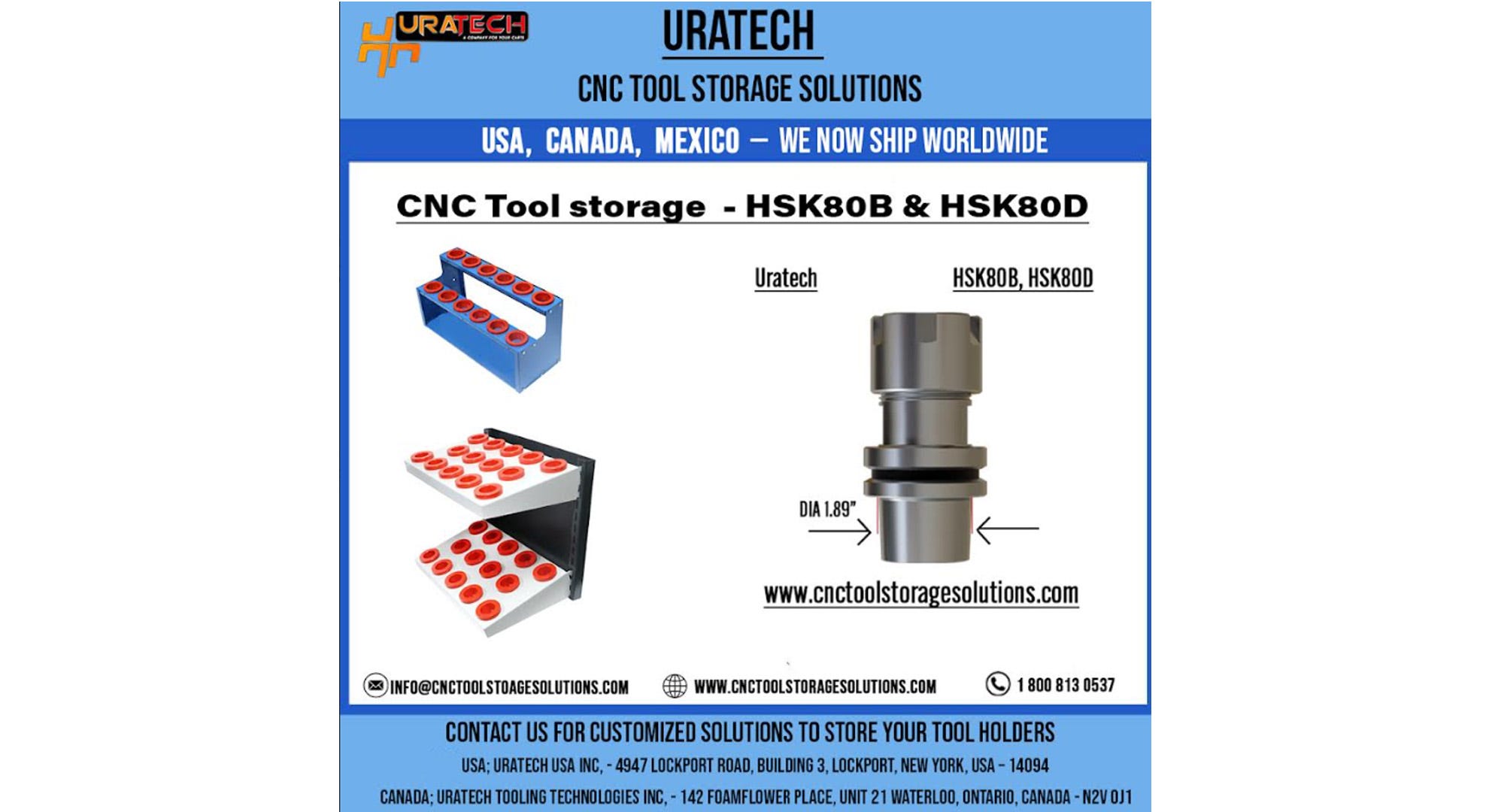 CNC Tool Storage forHSK80B and HSK80D holders