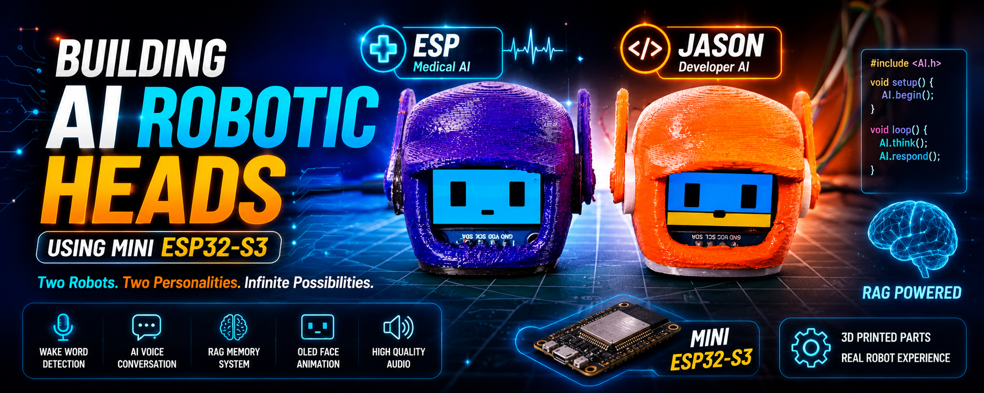 Building AI Robotic Heads Using Mini ESP32-S3