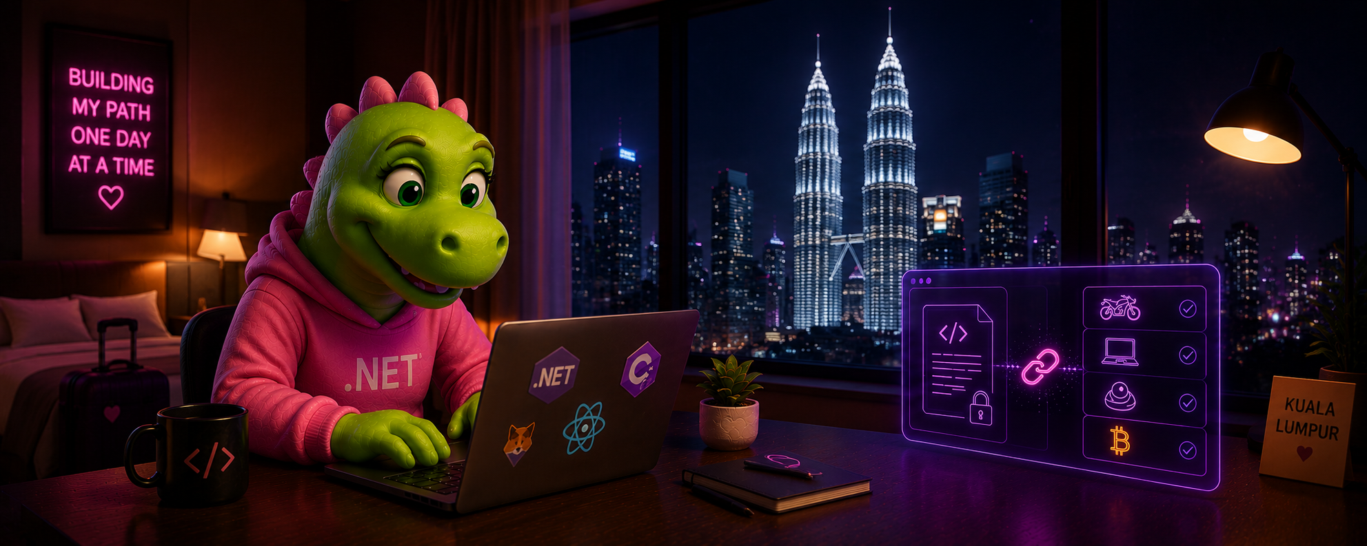 A .NET Dinosaur in Web3 — Day 5: First dApp. Real UI. Real Blockchain