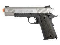 Colt Government 1911 Airsoft GBB Pistol, Silver Slide/Black