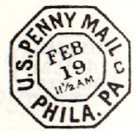 Philadelphia US Penny Mail postal marking