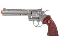 TSD Zombie Killer Spring Revolver 6&#34; Barrel, Silver/Rosewood