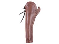 Western Justice Hand-Tooled Leather Holster, 7.5&#34;, Mahogany, Left Hand, Fits Schofield CO2 BB Revolver