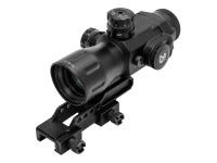 UTG Prismatic 4x32 T4 Rifle Scope, 36-Color, Mil-Dot Reticle, 1/4 MOA, 34mm Tube