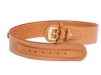 Gun Belt, 48-52&#34; Waist, .38-Cal Loops, 2.5&#34; Wide, Natural Leather