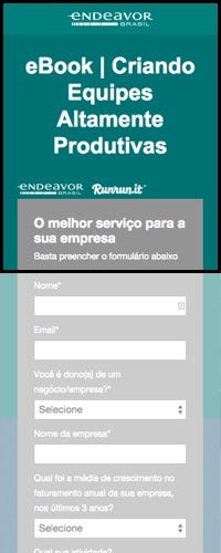 Teste B: Exemplo de landing page responsiva: Título, formulário, descrição da oferta e benefícios