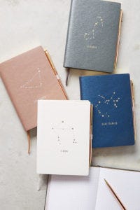 Zodiac Journal, Anthropologie, Virgo Gift Ideas