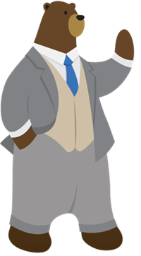 Trailhead character, Codey, dressed in business attire to represent Insurance.