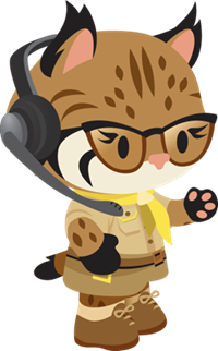 Trailhead character, Appy, with a headset to represent communicatiuons.