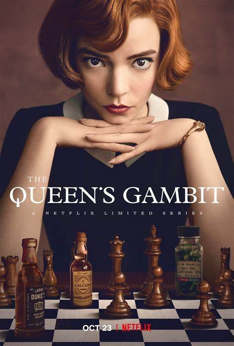 The Queen’s Gambit (Source: [here](https://supicket.com/wp-content/uploads/2020/10/the-queens-gambit-poster-scaled.jpg))