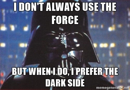 Yeah, maybe on Star Wars, but please, not in git.