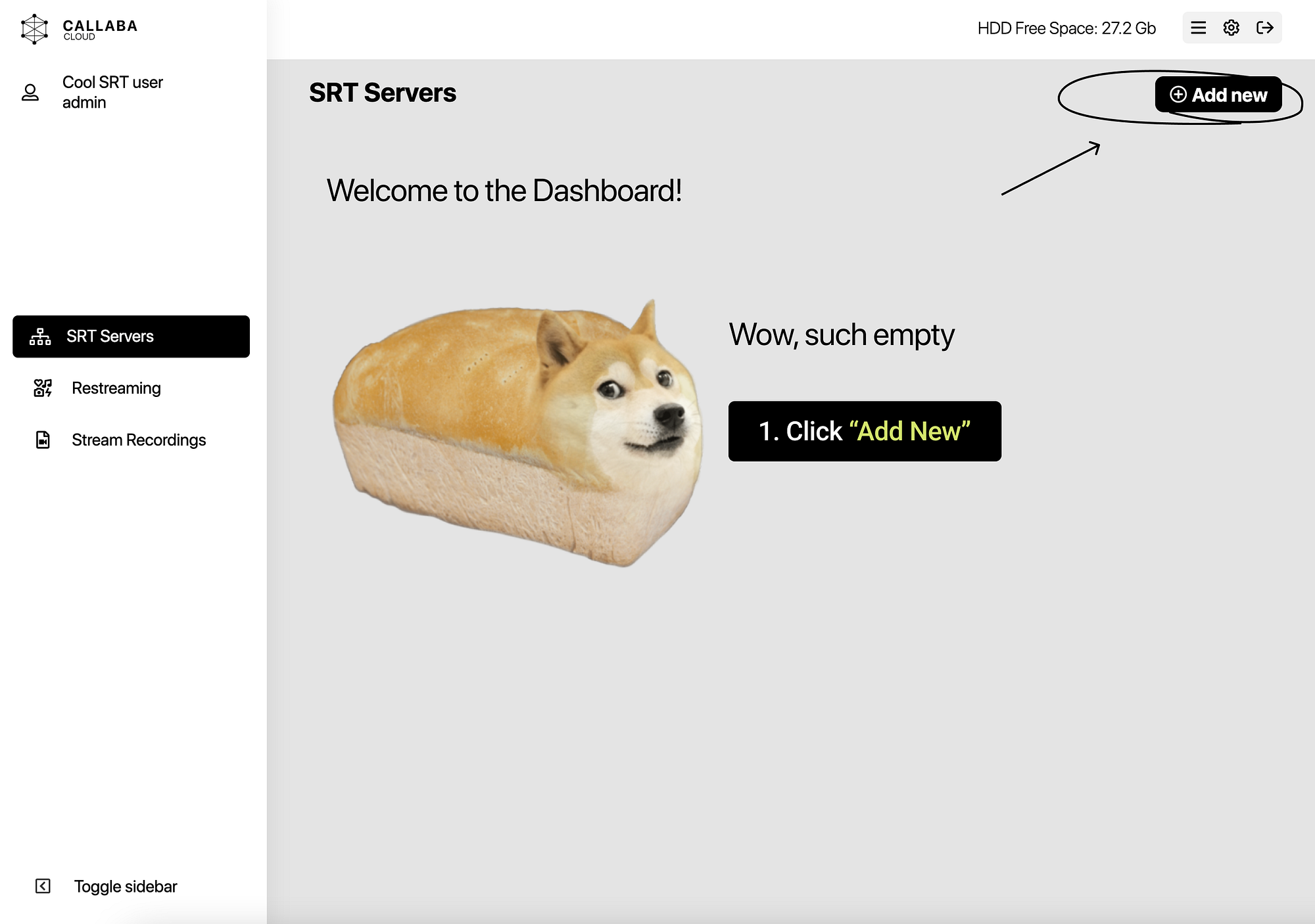 Create a Callaba SRT server for OBS multistream ingest