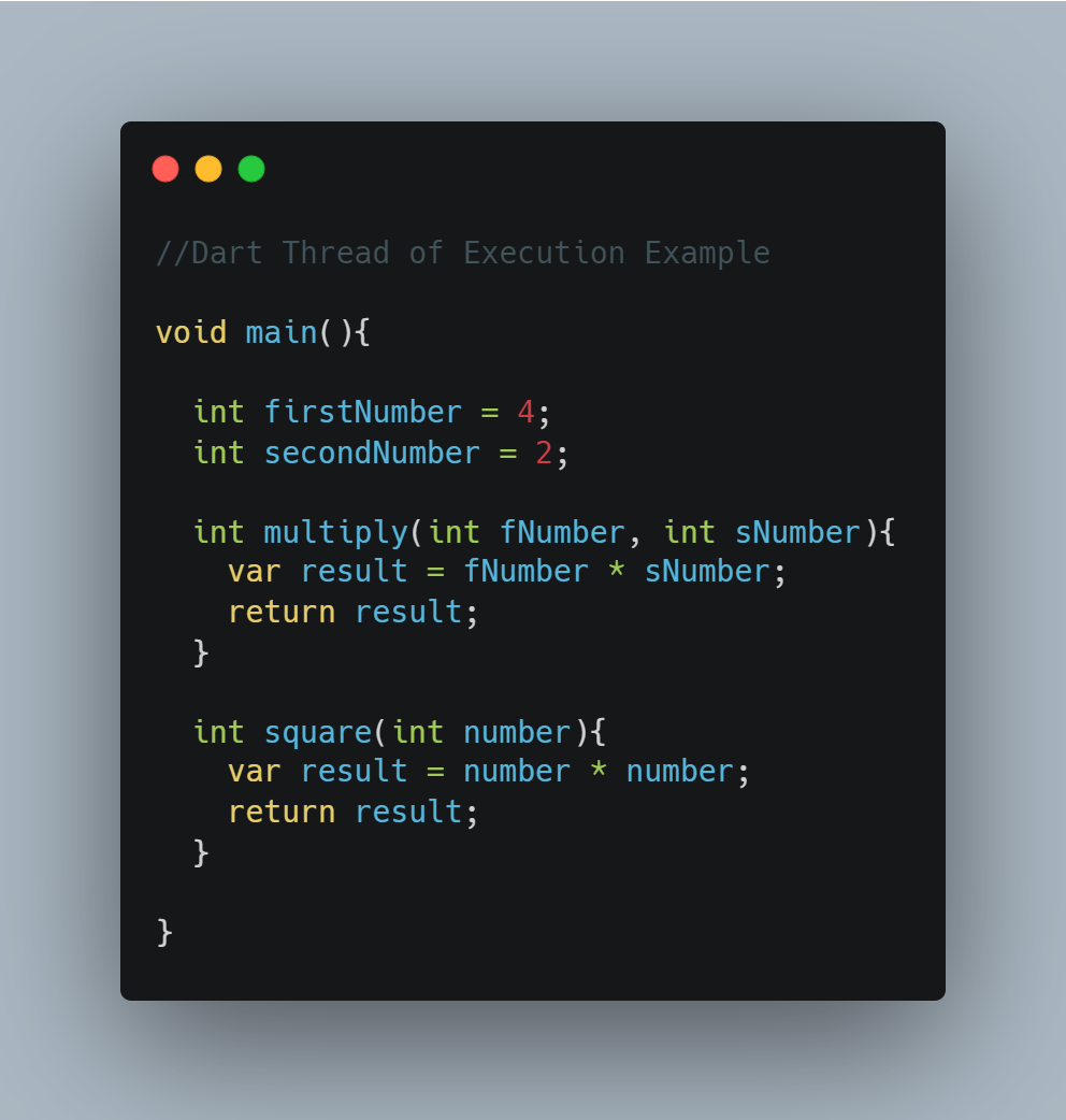 Dart Execution Threads: Square Function Implementation
